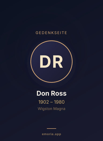 Gedenkportrait von Don Ross