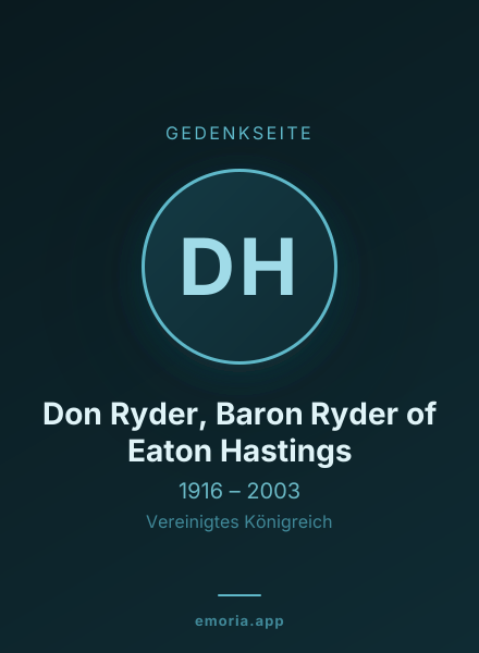 Gedenkportrait von Don Ryder, Baron Ryder of Eaton Hastings