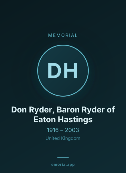 Memorial portrait of Don Ryder, Baron Ryder of Eaton Hastings