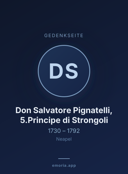 Gedenkportrait von Don Salvatore Pignatelli, 5.Principe di Strongoli