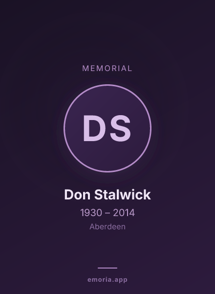 Memorial portrait of Don Stalwick