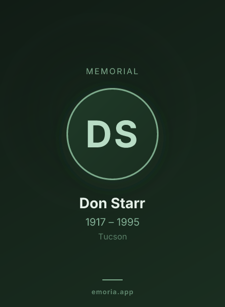 Memorial portrait of Don Starr