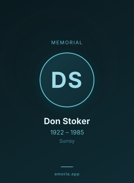 Memorial portrait of Don Stoker