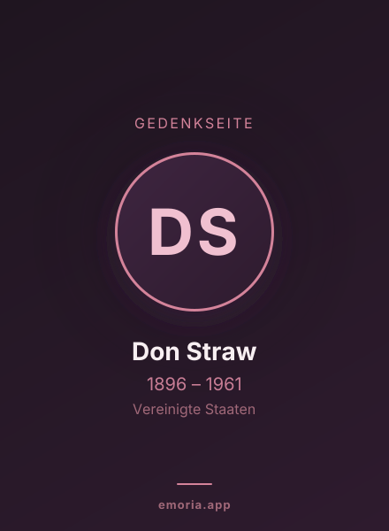 Gedenkportrait von Don Straw