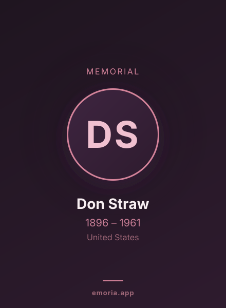 Memorial portrait of Don Straw