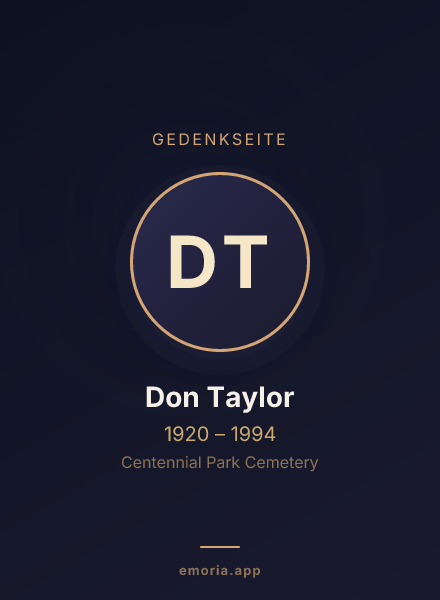 Gedenkportrait von Don Taylor