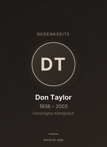 Gedenkportrait von Don Taylor