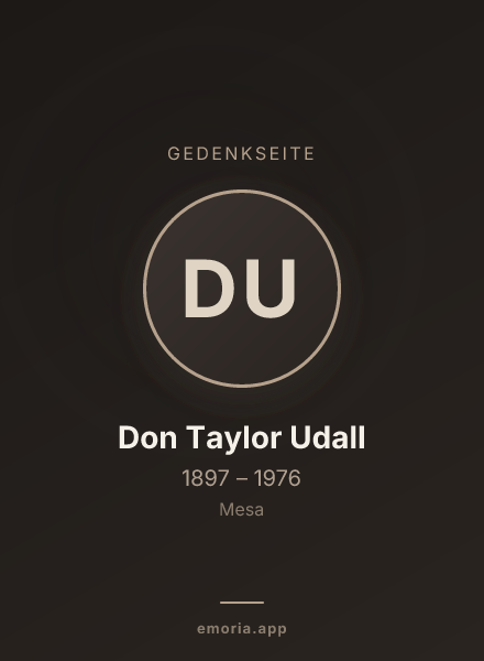 Gedenkportrait von Don Taylor Udall