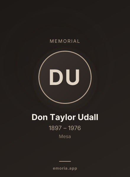 Memorial portrait of Don Taylor Udall