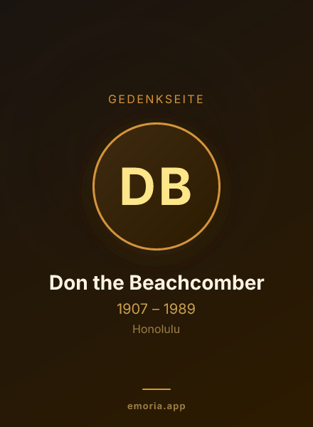 Gedenkportrait von Don the Beachcomber
