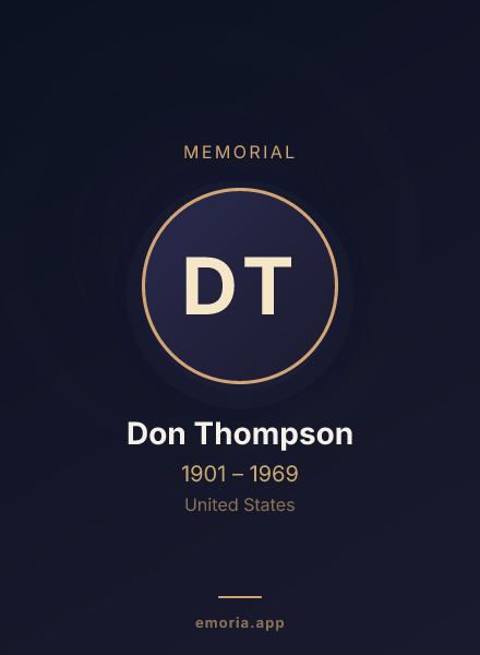 Memorial portrait of Don Thompson