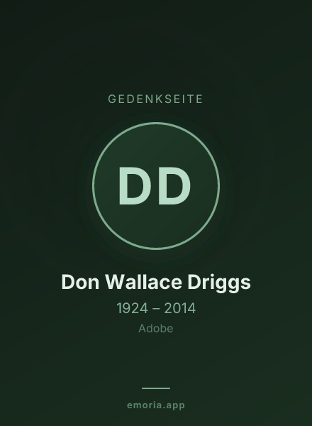 Gedenkportrait von Don Wallace Driggs