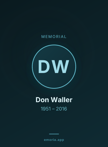 Memorial portrait of Don Waller