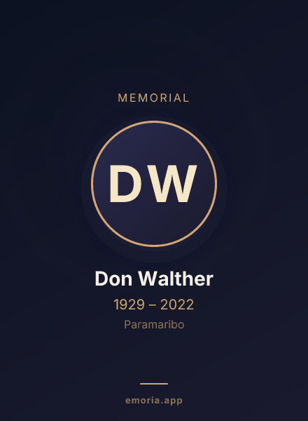 Memorial portrait of Don Walther