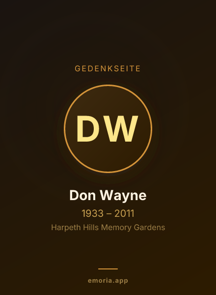 Gedenkportrait von Don Wayne