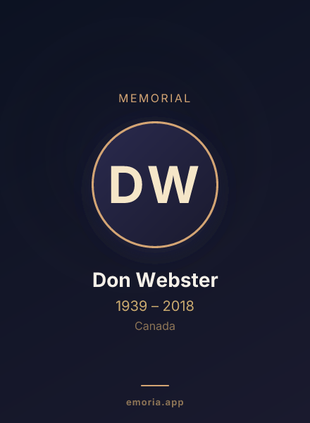 Memorial portrait of Don Webster
