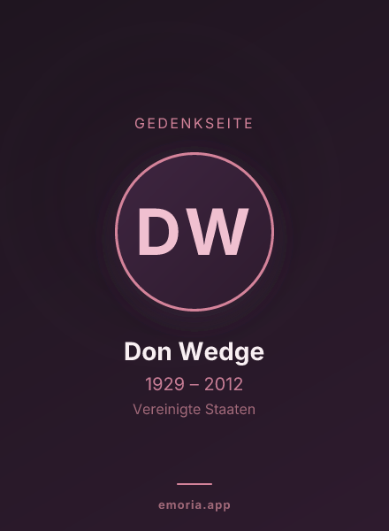 Gedenkportrait von Don Wedge