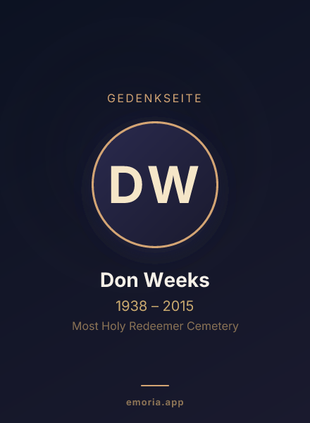Gedenkportrait von Don Weeks