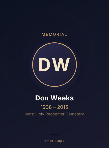 Memorial portrait of Don Weeks