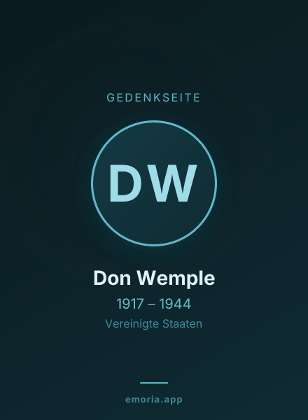 Gedenkportrait von Don Wemple