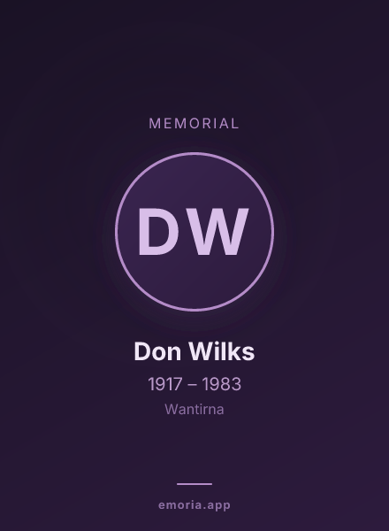 Memorial portrait of Don Wilks