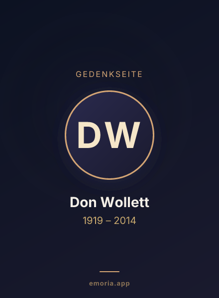 Gedenkportrait von Don Wollett