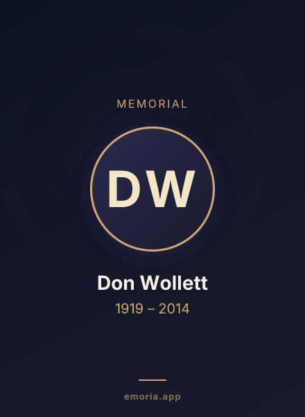 Memorial portrait of Don Wollett