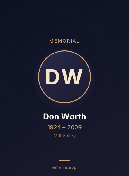Memorial portrait of Don Worth