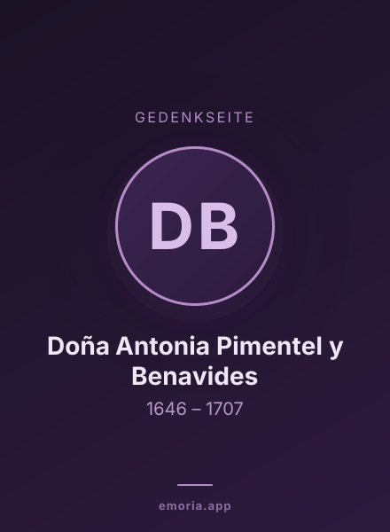 Gedenkportrait von Doña Antonia Pimentel y Benavides