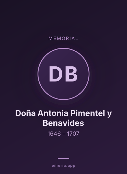 Memorial portrait of Doña Antonia Pimentel y Benavides