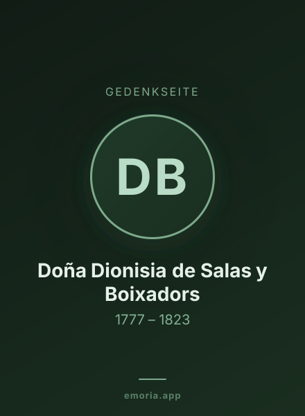 Gedenkportrait von Doña Dionisia de Salas y Boixadors