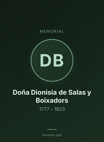 Memorial portrait of Doña Dionisia de Salas y Boixadors