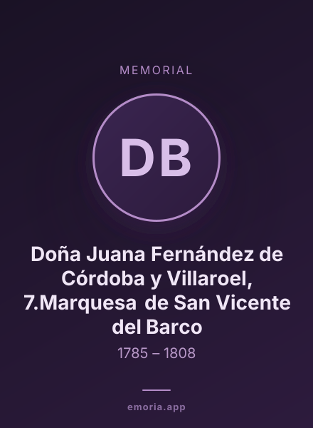 Memorial portrait of Doña Juana Fernández de Córdoba y Villaroel,  7.Marquesa de San Vicente del Barco