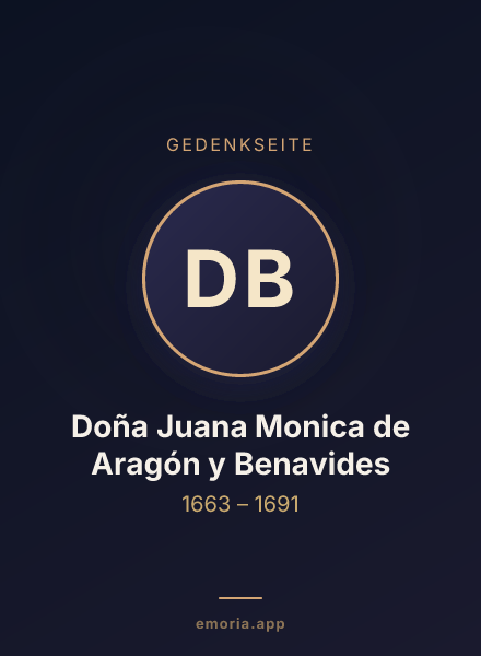 Gedenkportrait von Doña Juana Monica de Aragón y Benavides