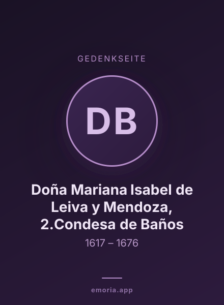 Gedenkportrait von Doña Mariana Isabel de Leiva y Mendoza, 2.Condesa de Baños
