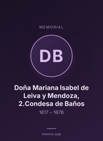 Memorial portrait of Doña Mariana Isabel de Leiva y Mendoza, 2.Condesa de Baños