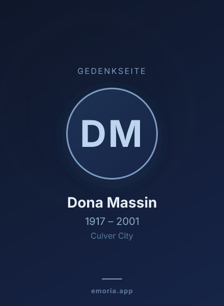 Gedenkportrait von Dona Massin