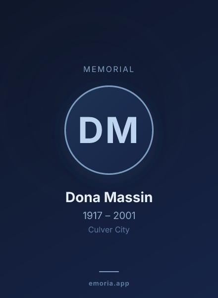 Memorial portrait of Dona Massin