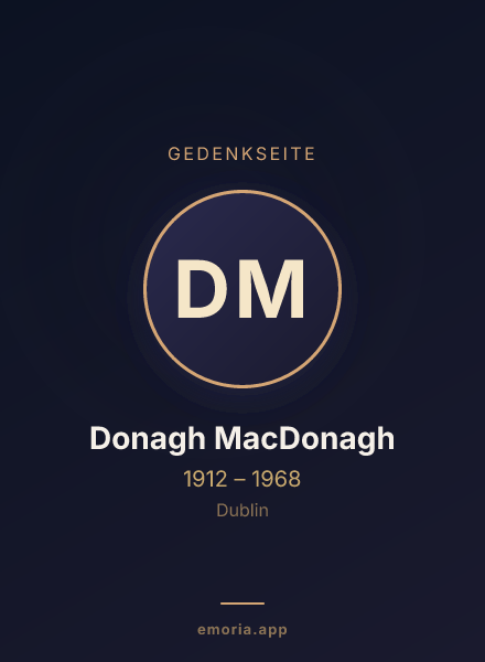 Gedenkportrait von Donagh MacDonagh