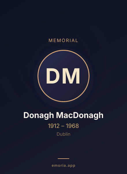 Memorial portrait of Donagh MacDonagh