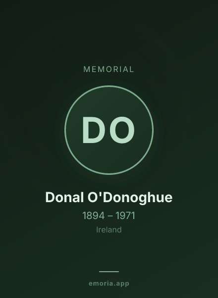 Memorial portrait of Donal O'Donoghue