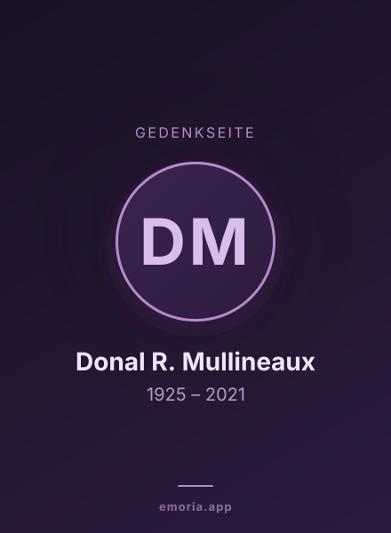 Gedenkportrait von Donal R. Mullineaux