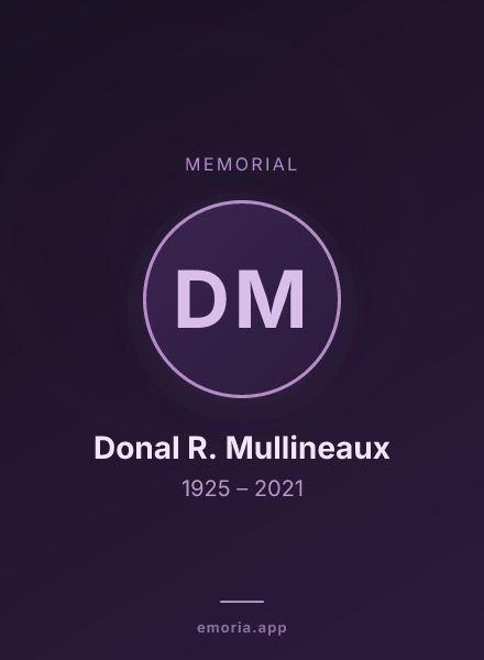 Memorial portrait of Donal R. Mullineaux