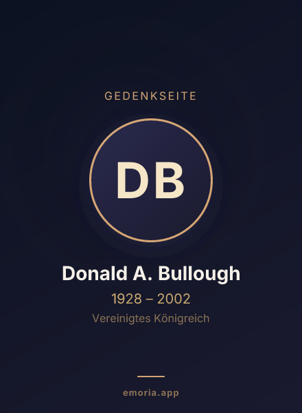 Gedenkportrait von Donald A. Bullough