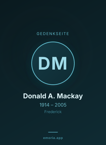 Gedenkportrait von Donald A. Mackay