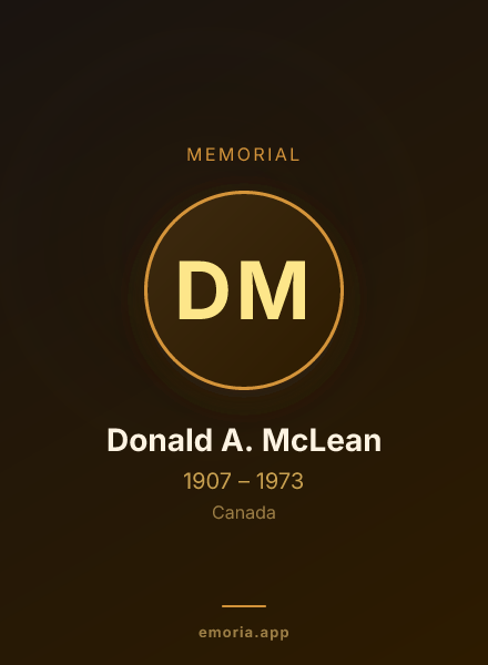 Memorial portrait of Donald A. McLean