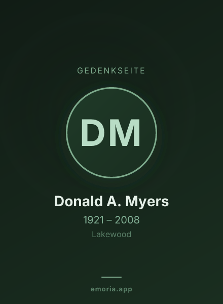 Gedenkportrait von Donald A. Myers