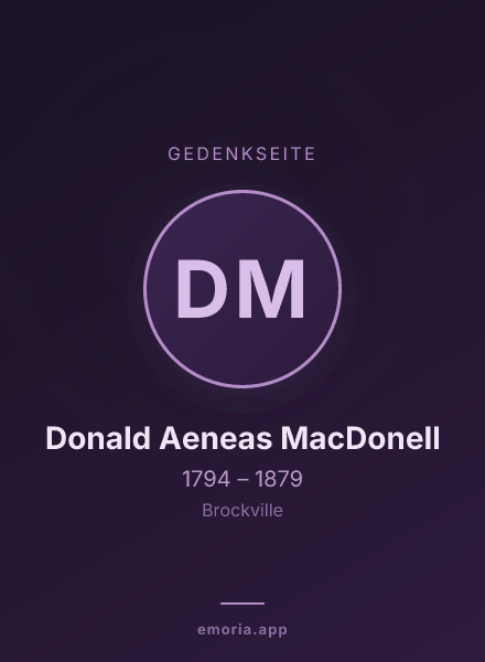 Gedenkportrait von Donald Aeneas MacDonell
