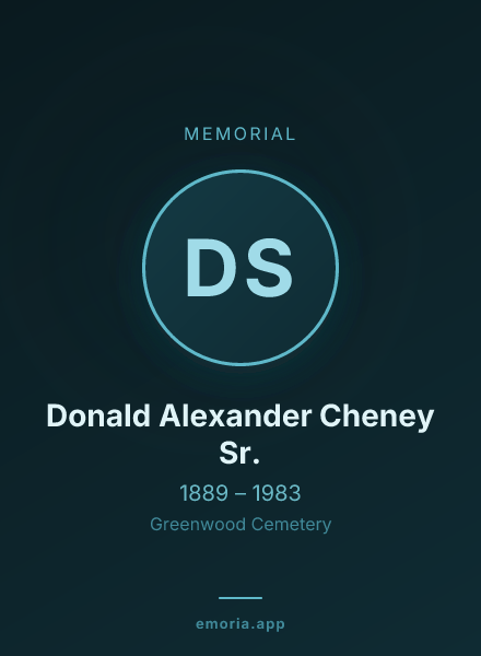 Memorial portrait of Donald Alexander Cheney Sr.