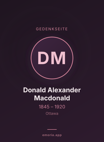 Gedenkportrait von Donald Alexander Macdonald